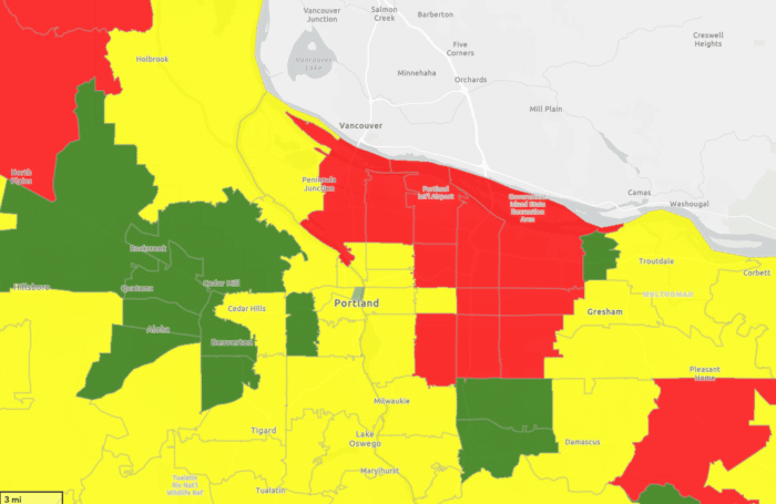 Portland Radon Risk Map